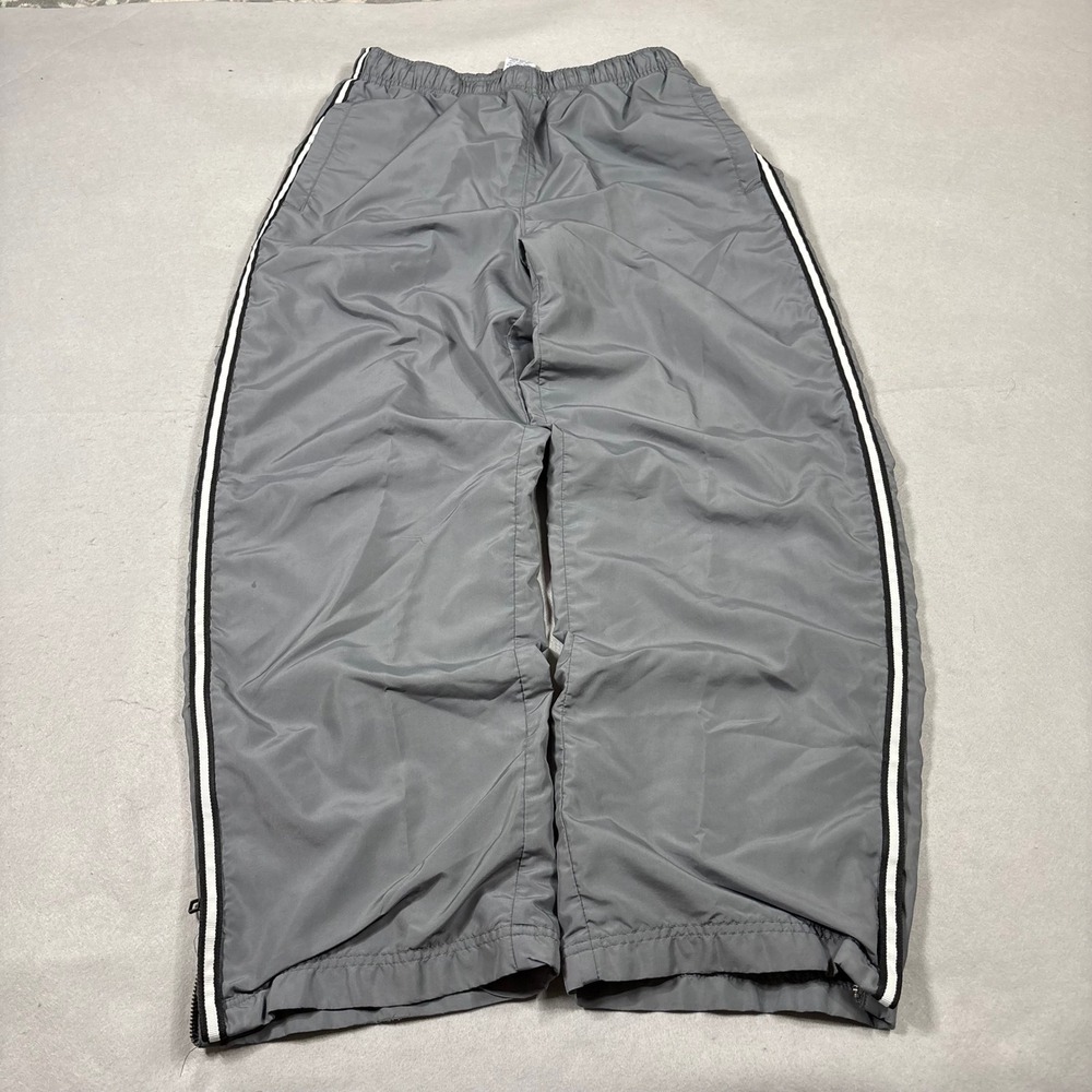 Old Navy Athletic Mens Grey Striped Track Pants Windbreaker Mesh Lined Small